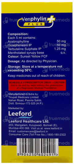 Venphylin Plus Syrup 100Ml